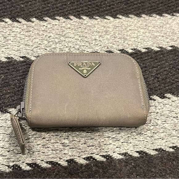 Prada Handbags - Prada grey nylon mini wallet
